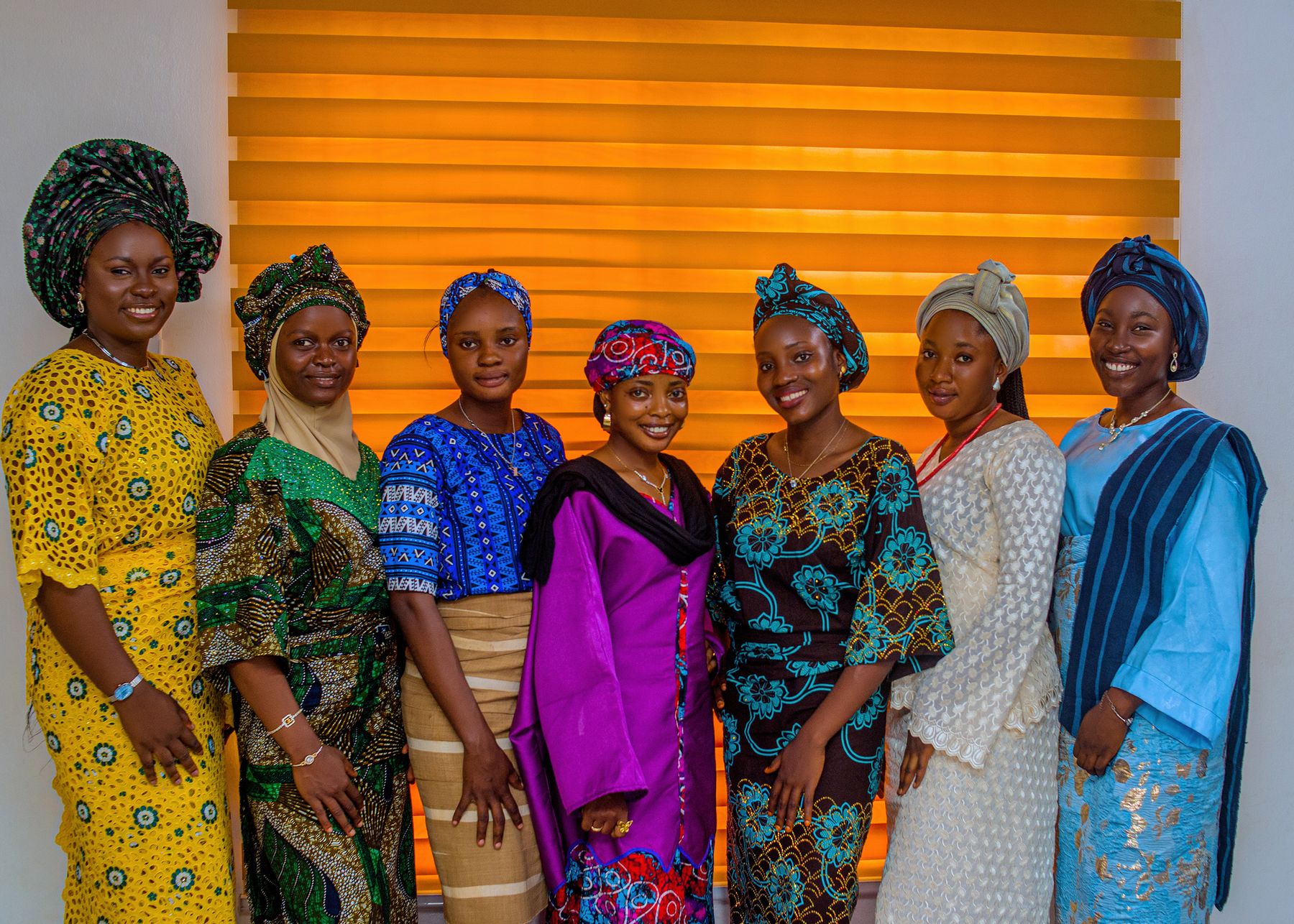 The team in traditional dress for Customer Service Week