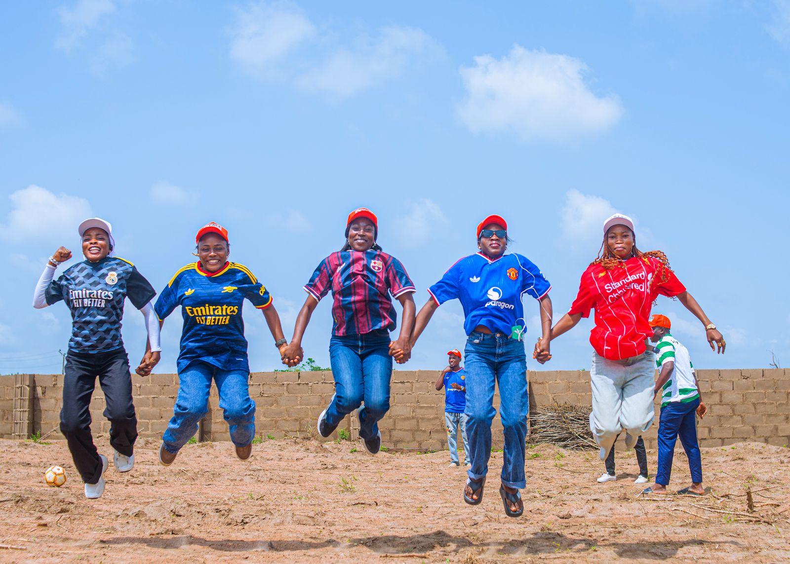 Pace staff jumping for joy on Jersey Day