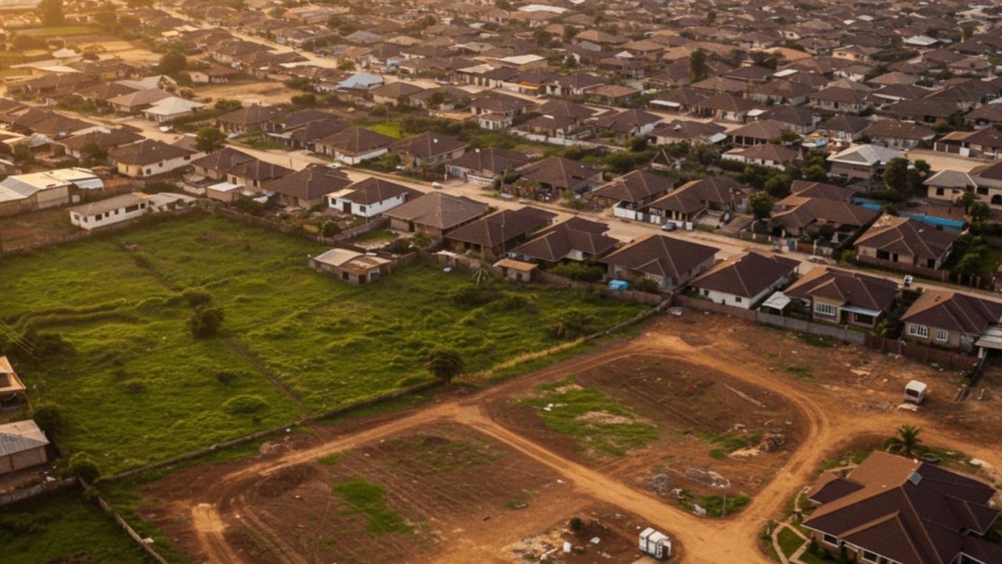 Surveyed plots beside a neighbourhood in Oyo